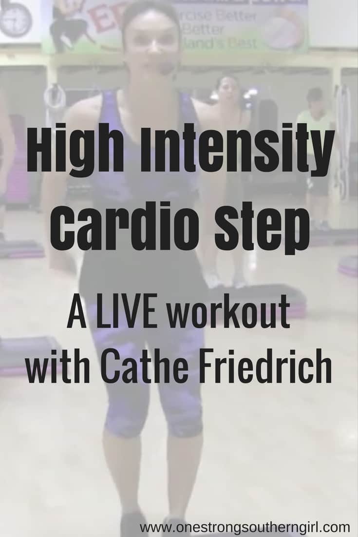 a screen shot of Cathe Friedrich doing one of her workouts in Cathe Live