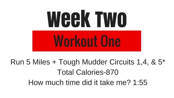 the details of the first workout option in week 2 of my Tough Mudder training plan