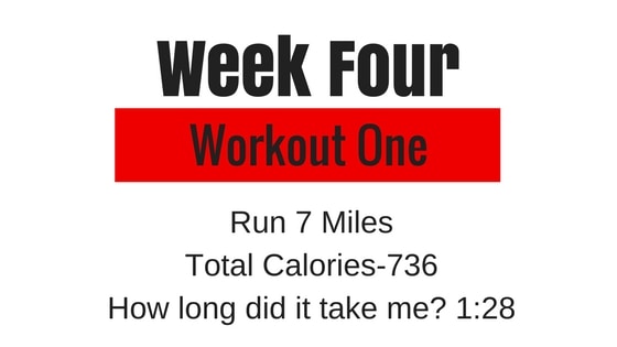 the week four workout one option which says to run 7 miles