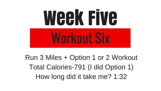 the details of the week 5 workout 6 option in my Tough Mudder training plan