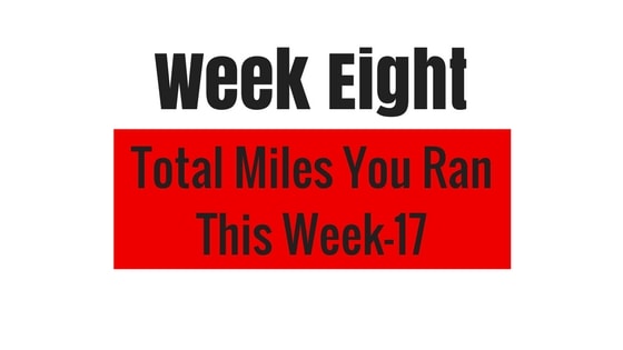 the total distance run in week 8 of my Tough Mudder training template