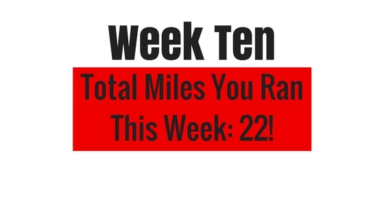 a graphic showing the total distance run in week 10 of my tough mudder training plan