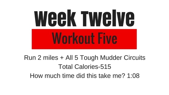 a graphic for Week 12 Workout 5 for my Tough Mudder Training Plan