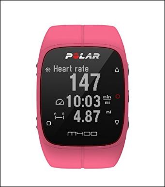 the Polar M400 in pink is a great heart rate monitor for women
