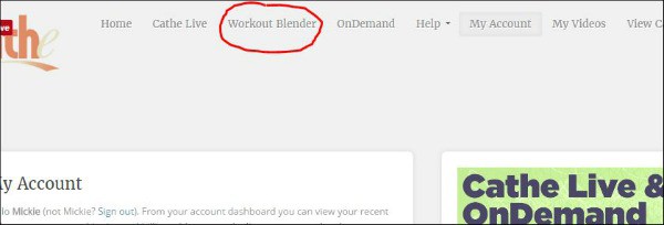 workout blender tab from Cathe dot com