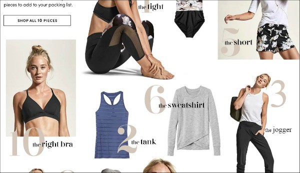 a product page from Athleta--one of the top gym apparel sites for women