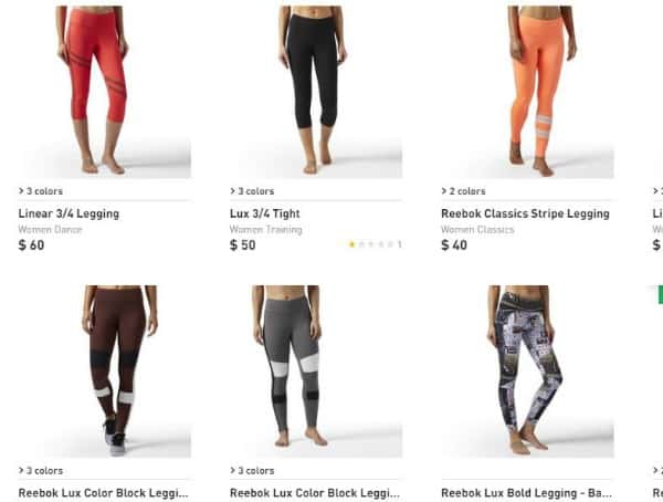 Reebok sells cool gym apparel for women