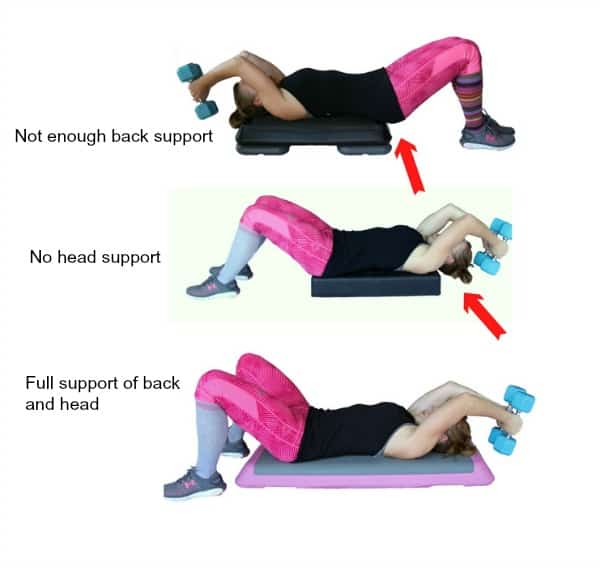 You need a big exercise bench for supine exercises