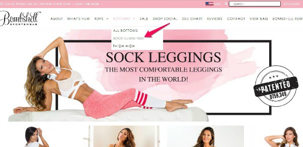 this is where you find the sock leggings at Bombshell Sportswear