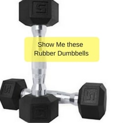 these rubber dumbbells are a great style for women