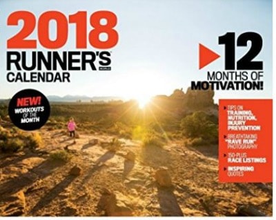 a runner's calendar is a great fitness gift idea for a woman