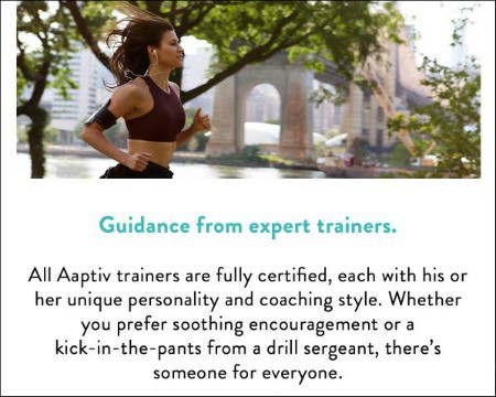 Aaptiv uses expert trainers