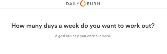 profile question 2 for the Daily Burn sign up