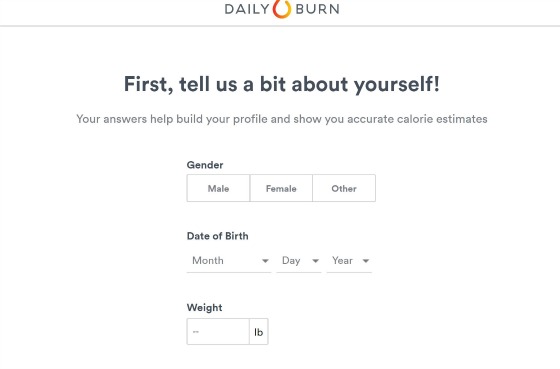 start the Daily Burn profile after you sign up for a membership