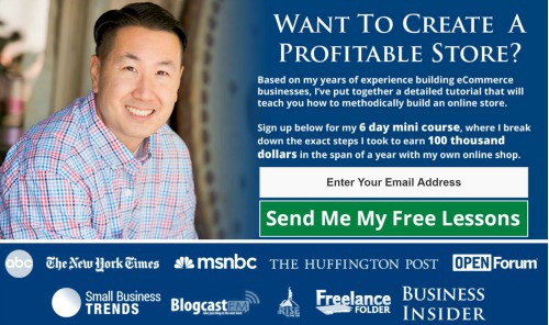 here's how you can get the free mini course from Create a Profitable Online Store Course