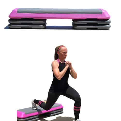 a pink aerobic step