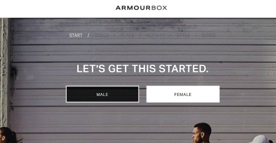 a gray background with a question on the screen asking whether you're male or female