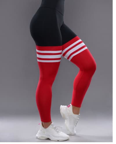 red and black sock leggings from Bombshell Sportswear