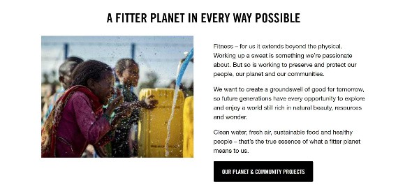 a graphic showing the way Les Mills supports the planet 