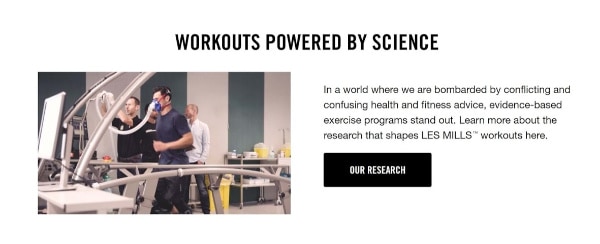  a screen shot that says workouts powered by science and some additional text