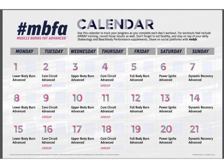 Printable Worksheet Mbf Workout Calendar Printable World Holiday